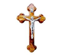 HolyRoses Olive Wood Stations of The Cross Crucifix Hanging Wall Cross | Orthodox | Budded | Byzantine (5") - Genuine Product