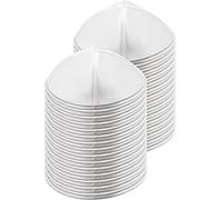 HolYudaica Pack of 10 or 30-Pcs - Hq 19/20CM Satin Kippah for Men & Boys, Yamaka Hat Designed in Israel - Kippot Bulk, White Silver, M