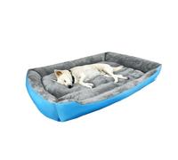 Holywarm Premium Calming Dog & Cat Bed - Soft Anti-Anxiety Pet Sofa with Non-Slip Bottom, Machine Washable for Labrador, German Shepherd, Golden Retriever, Teddy, and More (Blue, M)