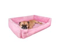 Holywarm Premium Calming Dog & Cat Bed - Soft Anti-Anxiety Pet Sofa with Non-Slip Bottom, Machine Washable for Labrador, German Shepherd, Golden Retriever, Teddy, and More (Pink, XL)