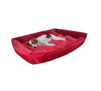 Holywarm Premium Calming Dog & Cat Bed - Soft Anti-Anxiety Pet Sofa with Non-Slip Bottom, Machine Washable for Labrador, German Shepherd, Golden Retriever, Teddy, and More (Wine red, XL)