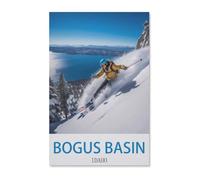 Holz Jigsaw Puzzle 1000 Stück,Bogus Basin Idaho Poster,Erwachsene Kinder Spielzeug Dekompressionsspiel(75x50cm)-E49