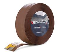 HOLZBRINK Skirting Board Soft Self Adhesive Chocolate 32x23 mm 5 m PVC Flexible Baseboard Self- Stick Transition Profile Wall Caulk Strip