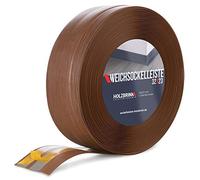 HOLZBRINK Skirting Board Soft Self Adhesive Dark Oak 32x23 mm 15 m PVC Flexible Baseboard Self- Stick Transition Profile Wall Caulk Strip