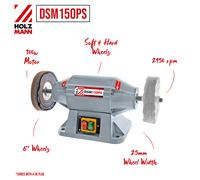Holzmann 6" Bench Grinder DSM150PS 200mm x 25mm / Soft & Hard / 300w 230V