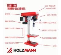 Holzmann Pillar Drill 16mm SB4115N Bench Mount 400W 230V 9-Speed Workshop Tool