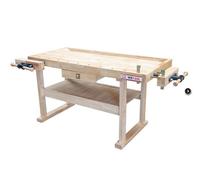 Holzmann Wb160L Work Bench With 2 Vices + 2 Bench Dogs 1.45M X 0.5 M