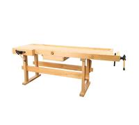 Holzmann Solid Wood Working Bench WB210 with Drawer + Clamping Jaws 2.1m x 0.66m