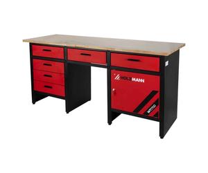 Holzmann Work Bench Desk WT1700 Solid Wooden Top 6 Drawer