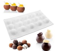Holzsammlung 15 Cavity Silicone Small Semisphere Hemisphere Half Ball Dome Moulds Non-Stick 3D Chocolate Jelly Cake Decorating Valentines Mousse Fondant Wedding Dessert Wax Soap Pastry Moulds