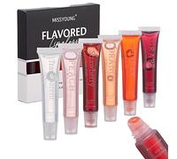 Holzsammlung 6 Pcs Hydrating Lip Oil Set, Fruit-Flavored Plumping Lip Oil, Long Lasting Lip Glow Balm Lip Care, Non Sticky Moisturizing Lip Gloss(Strawberry, Clear, Peach, Grape, Cherry, Orange)