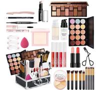 Holzsammlung All-in-one Makeup Set, Cosmetic Make Up Starter Kit Include Eyeshadow Palette Lipstick Blush Foundation Concealer Face Powder Lipgloss Brush etc, Make Up Gift Set for Women - Kit102A