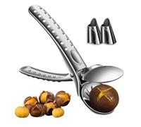 Holzsammlung Chestnut Cutter, 304 Stainless Steel Chestnut Peeler Tool with Two Steel Finger Guards for Peeling, Portable Multifunctional Metal Chestnut Opener for Chestnuts, Pecans, Walnuts and Nuts