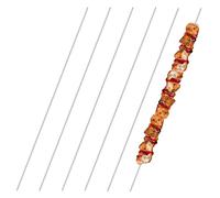 Holzsammlung Kebab Skewers, Set of 6 Stainless Steel Barbecue Skewers, Metal Skewer Sticks for BBQ, Cocktail, Shish Kabob, Party Essentials, Wide BBQ Kabob Grilling Sticks to Protect Your Hands