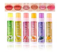 Holzsammlung Lip Balm Set,6pcs Lip Balm Tinted,Long Lasting Moisturizer Lip Gloss Fruit-Flavored Lipstick Makeup Set#04