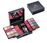 Holzsammlung Mini Professional Makeup Kit for Women Full Kit with Mirror 25 Colors All in One Make up Gift Set for Girls Included Eyeshadow, Concealer, Blusher, Lipstick, Eyeliner, Brush
