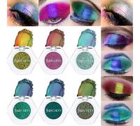 Holzsammlung Multichrome Eyeshadow, 6 Colors Chameleon Eyeshadow Powder Makeup Set, Creates High-Impact, Metallic Eye Looks Changing Long Lasting Holographic Glitter Multichrome Eyeshadows