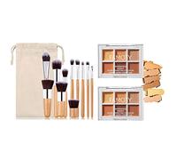Holzsammlung Professional Makeup Colour Correcting Palette, Set of 2 Colour Concealer Makeup Palette with 11 Piece Essential Face Brushes, 6 Shades Creamy Blendable Texture Waterproof Cosmetics Cream