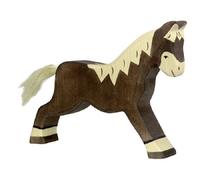 Holztiger 80034 Running Horse Dark Brown 16 Cm Wooden Figures Series Farmland