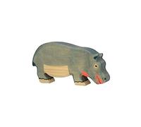 Holztiger Wooden Figure Hippopotamus Feeding 80161 19 cm Wild Animals Series