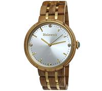 Holzwerk Germany® Handmade Designer Women's Watch Eco Natural Wood Watch Brown Gold Silver Wood Bracelet Watch Analogue Classic Quartz Watch, Bracelet