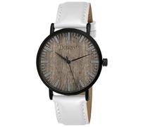 Holzwerk Germany Handmade Flat Designer Unisex Men's Watch Women's Watch Eco Natural Wooden Watch Strap Watch Analogue Classic Quartz Watch White Brown Black Leather Strap and Wooden Dial, White