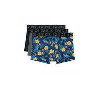 Hom 3-Pack Gino Floral Print Boxer Trunks, Black/Blue/Grey - XX-Large