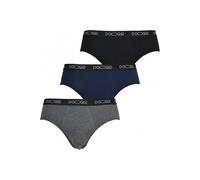 Hom Boxerlines 3-Pack Basic Briefs, Black/Navy/Grey - XL