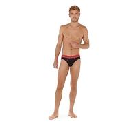 Hom Men's Run Sports Contrast Micro Brief, Black/red - Size: 33/32/32