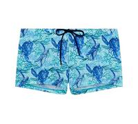 Hom Men's Boxer de Bain Tartane Swim Briefs, Blue Print, S