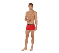 HOM Men's Boxers Ivano Briefs, Lot de 2: Noir uni + Rouge uni, M