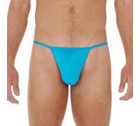 Hom Men's Feather Thong G-String, Turquoise, XL