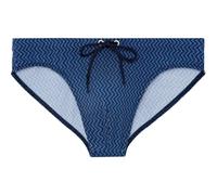 Hom Men's Morny Swim Brief, Micro Navy/Orange Pattern, L