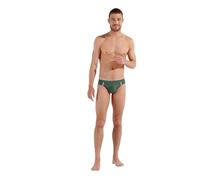 Hom Men's Nautical Cup Swim Briefs, Khaki Striped Ribbon, S
