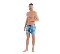 Hom Men's Pierce Swim Shorts Board, Blue Patchwork Print, XXL