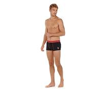 Hom Men's Run Sports Contrast Boxer Trunk, Black/red - Size: 33/32/32