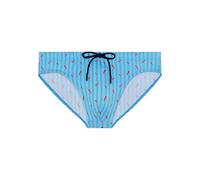 Hom Men's Slip de Bain Espelette Swim Briefs, Turquoise Print, XXL