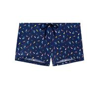 Hom Men's Boxer de Bain Summer Swim Briefs, Navy Print, M