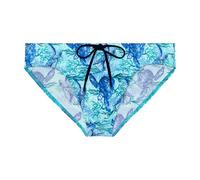 Hom Men's Slip de Bain Tartane Swim Briefs, Blue Print, XL