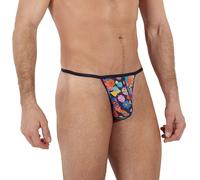 HOM Willy G-String mens underwear male thong ultra light silky flowers lollipops