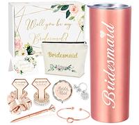 Homabachyco Bridesmaid Proposal Gifts, Will You Be My Bridesmaid Box, Engagement Wedding Wine Tumbler Bridal Bachelorette Party Gift for Bridesmaids, 20oz Wine Tumbler Gift Set