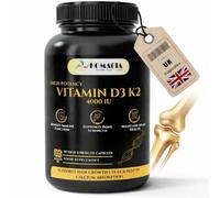 Homacia Vitamin d3 K2 - 4000 IU - 60 Vegan Capsules - Bone, Heart & Immune Support - High Strength d3 and k2 Vitamin | D3 + MK-7 K2 | Vitamin k2- Made in UK