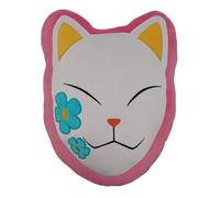 Homadict - Demon Salyer Cushion - Pink Tanjiro Mask - Decorative Accessory - Soft and Fluffy - Size 40 x 40 cm - Officially Licensed Demon Slayer