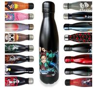 Homadict Demon Slayer Insulated Bottle - Stainless Steel Water Bottle - Tanjiro Blowing Water - 12 Hour Hot and Cold Hold - Sport, Travel, Daily - 500 ml - BPA Free - Officially Licensed