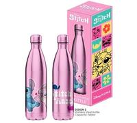 HÔMADICT Disney Insulated Bottle - Stitch & Angel Kiss Reusable Stainless Steel Water Bottle - 12 Hour Hot and Cold Hold - for Sports, Travel, Everyday Use, 500 ml - BPA Free - Official Licence