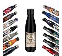 Homadict - One Piece Insulated Bottle - Stainless Steel Water Bottle - Luffy Wanted - 12h Hot and Cold Hold - Sport, Travel, Daily - 500 ml - BPA Free - Official Licence