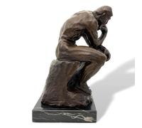 Homage to the thinker by rodin - antique style - bronze replica copy