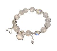 Homage Watches for Men Pendant Smooth Elastic Regular Suitable For Women's Birthday Delicate Lightweight Wrist Bracelet Jewelry (White, A)