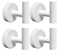 Homagic 4 Pack Towel Hooks Bathroom Wall Hook Holder Stainless Steel Coat Robe Clothes Hook for Bath Kitchen Hotel Garage（White）