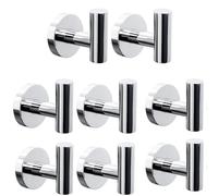 Homagic 8 Pack Bath Towel Hooks, Wall Mount Towel Holder Chrome Finish Towel Rack, Heavy Duty Robe Coat Loofah Hooks for Shower, Kitchen,Hotel, Pool Tile, Brick Modern Style Decor Wall Hooks